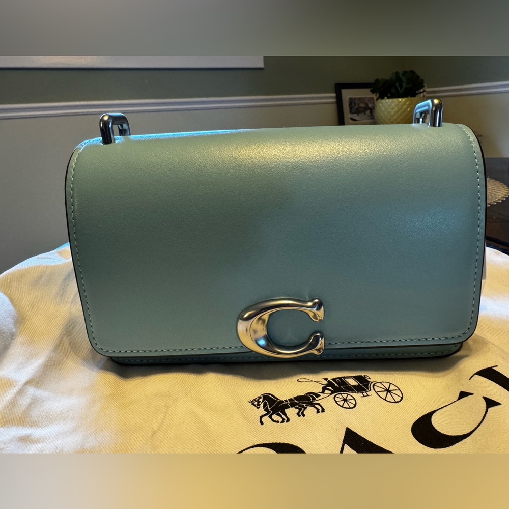 Coach Bandit Crossbody. Silver/faded blue.  NWT